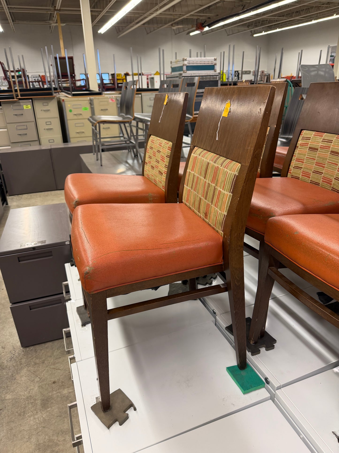 Brown/Orange Wood Restaurant Chairs