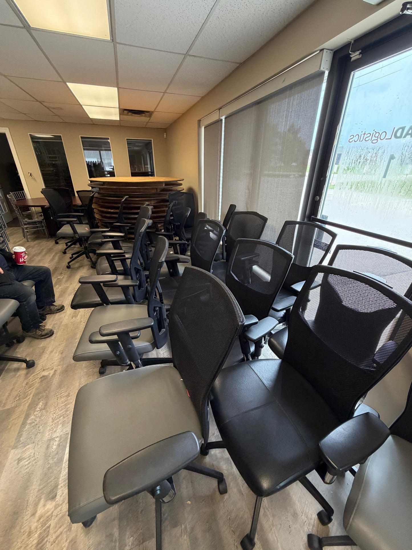 Global Upholstery Adjustable Mesh Back Rolling Office Chairs