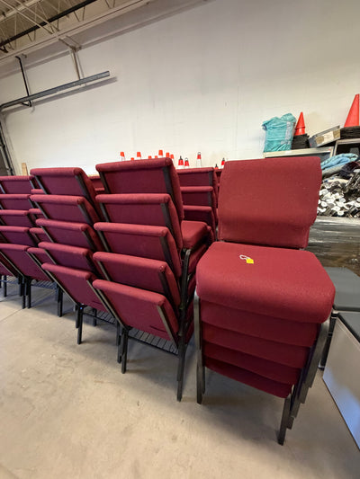 Burgundy Interlocking Stacking Church Chairs