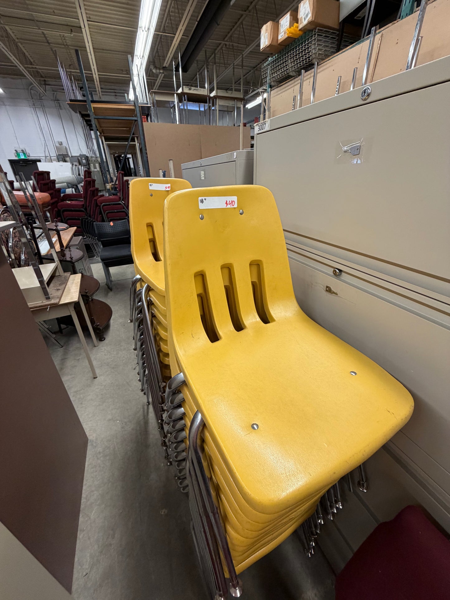 Yellow 18" Stacking Chairs