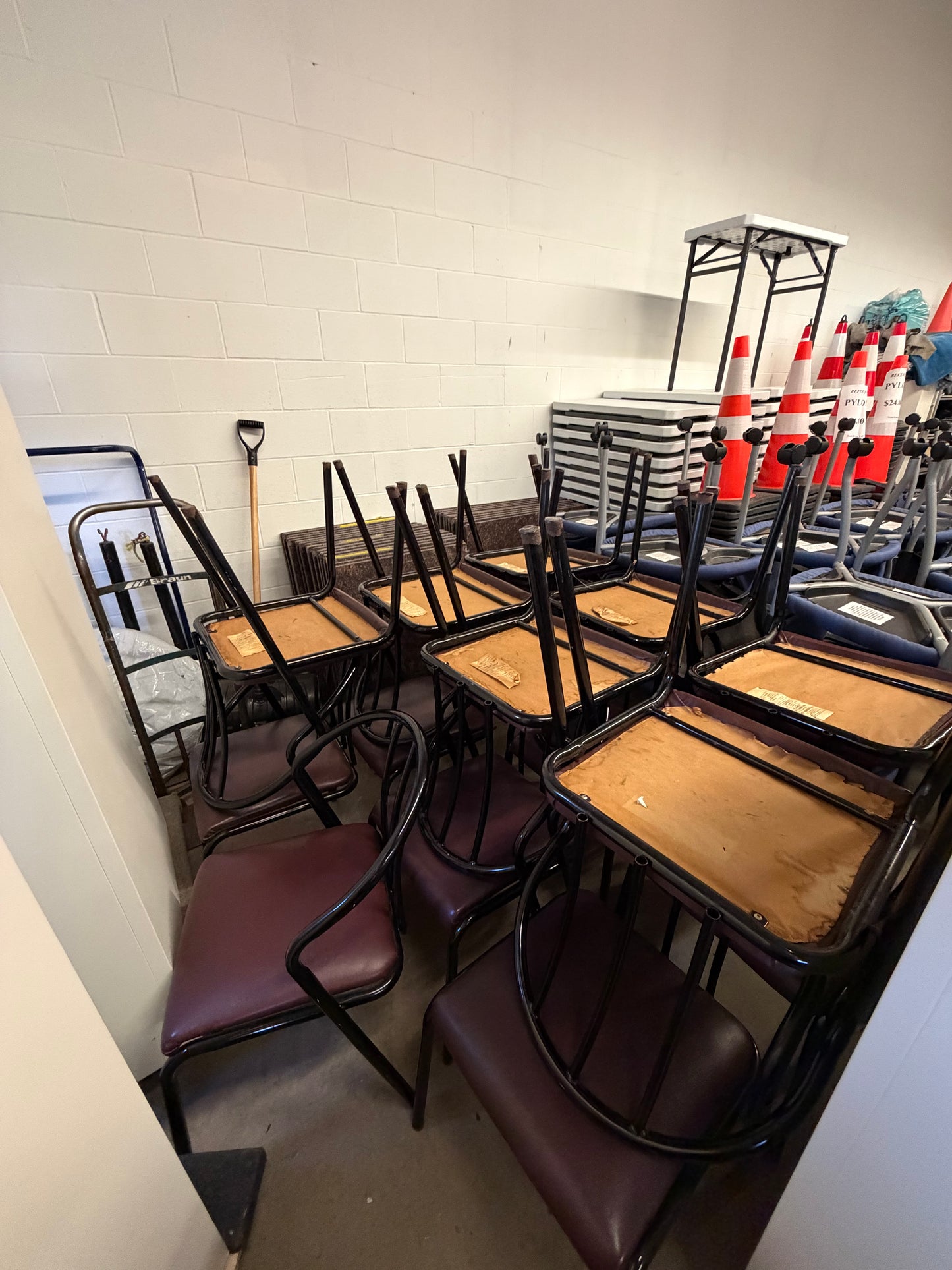 Plum/Black Coloured Restaurant Chairs