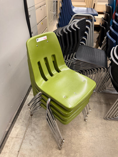 18” Green Plastic Stacking Chairs