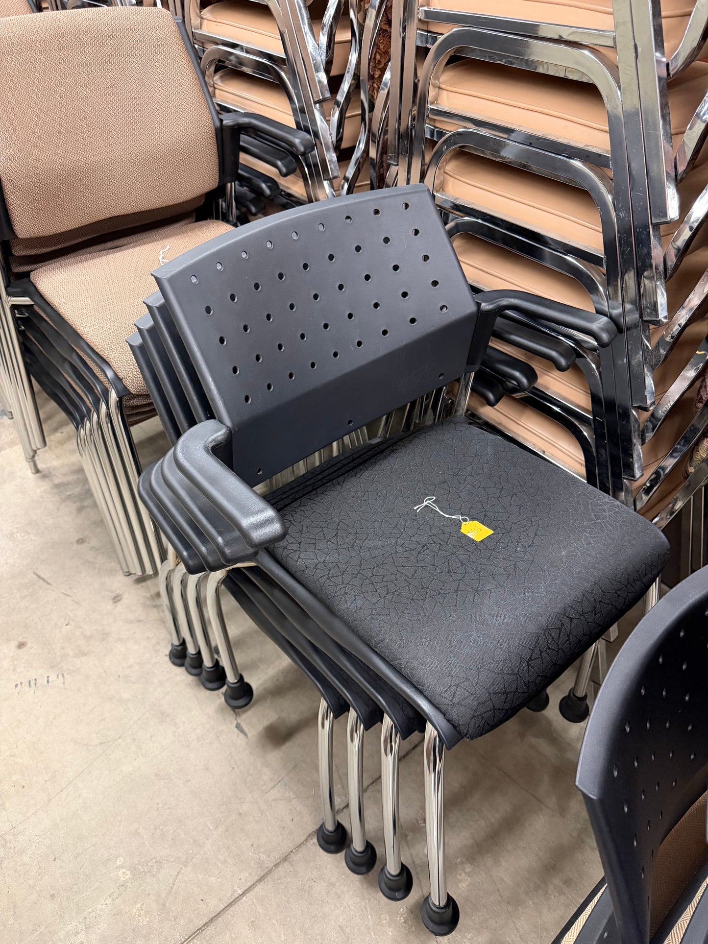 Black Reception Chairs with Arms