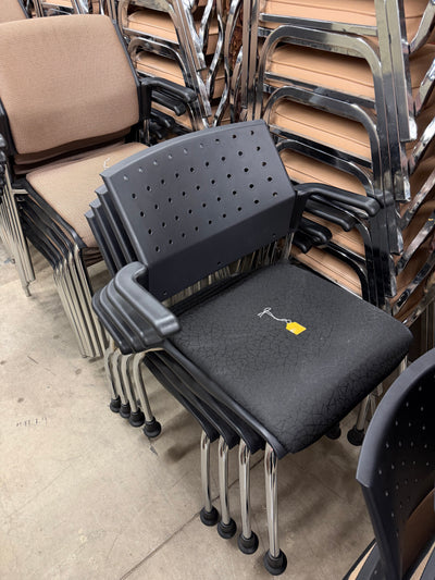 Black Reception Chairs with Arms