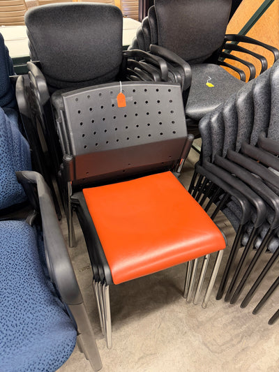 Orange/Black Wipeable Reception Chairs