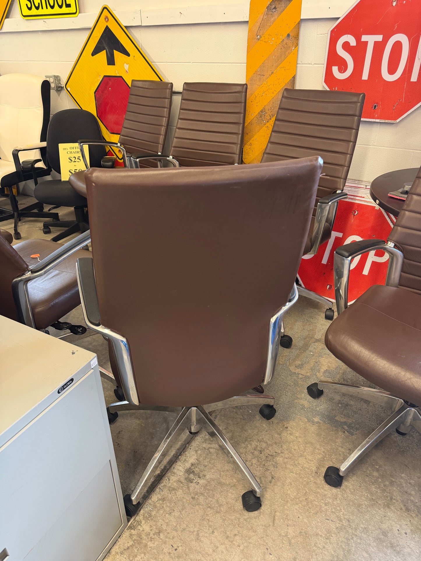 Brown Tall Back Boardroom Chairs