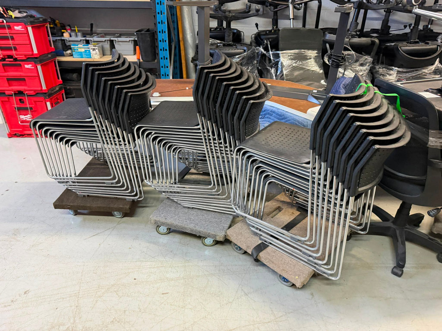 Black Plastic Stacking Chairs