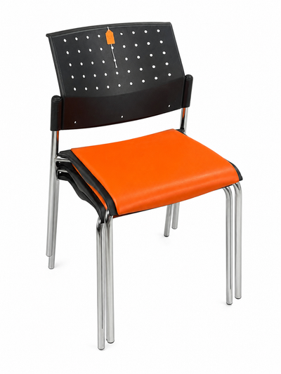 Orange/Black Wipeable Reception Chairs