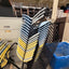 Yellow/Blue/Off-White Sleigh Bottom Stacking Chairs