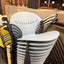Yellow/Blue/Off-White Sleigh Bottom Stacking Chairs