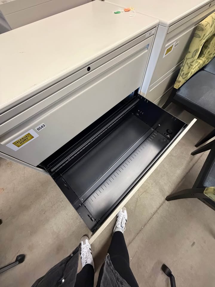 Beige Lateral 3-Drawer Filing Cabinet