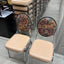Stacking Beige/Floral Padded Banquet Chairs