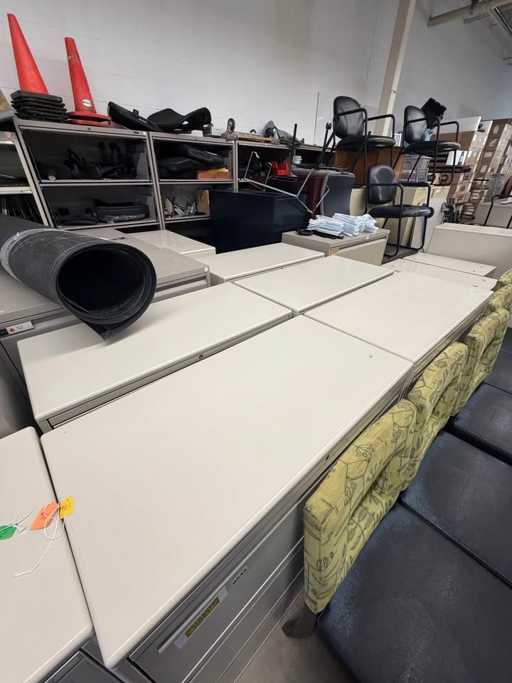 Beige Lateral 3-Drawer Filing Cabinet