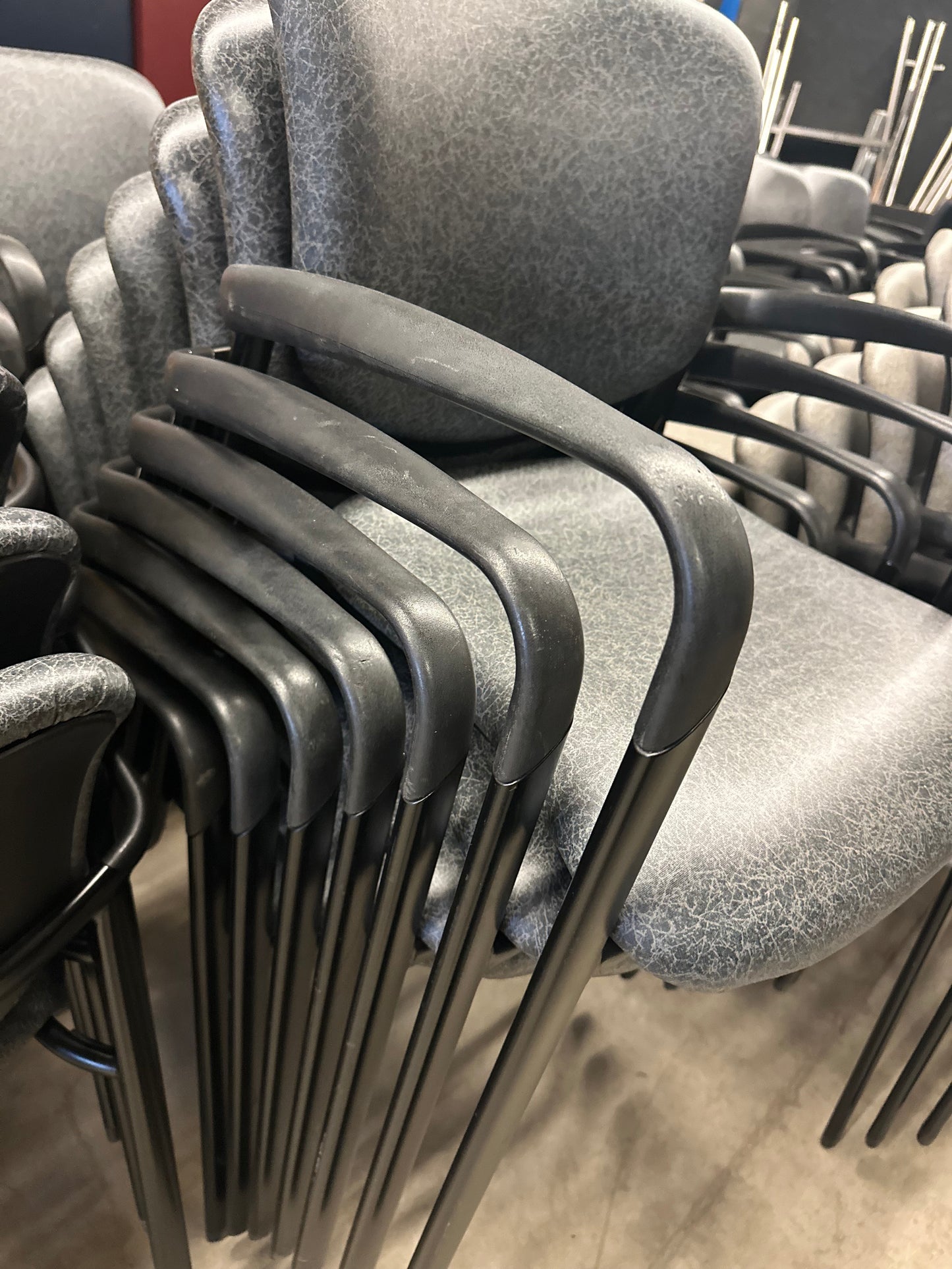 Black Vinyl Reception Chairs