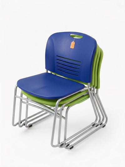 Sleigh Bottom Plastic Stacking Colourful Chairs