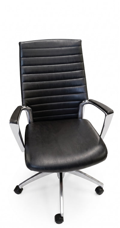 Black Ribbed Board Room Chairs