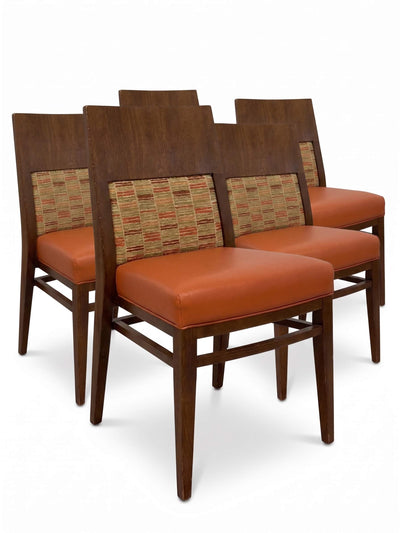 Brown/Orange Wood Restaurant Chairs