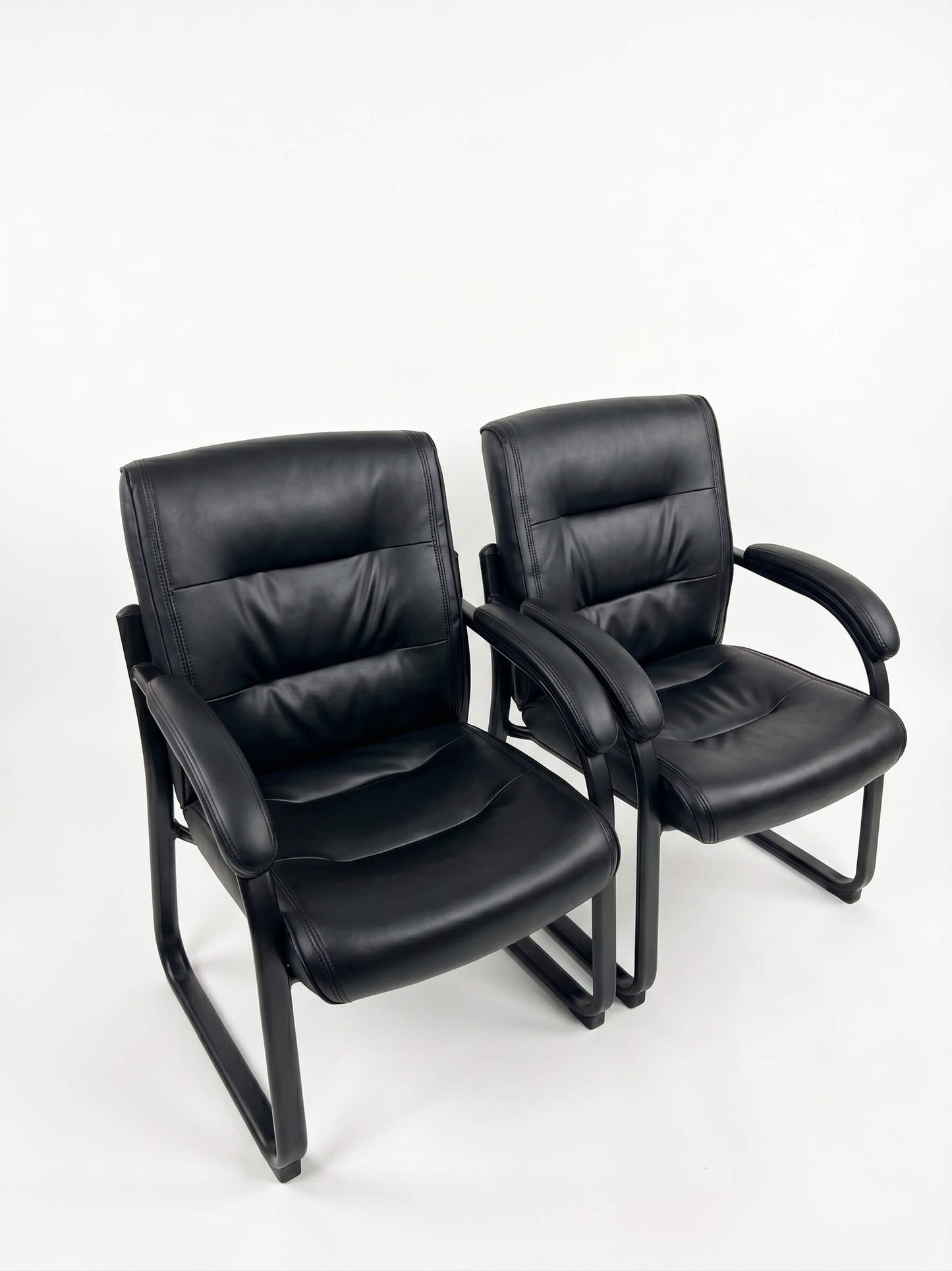 Black Leather Reception Chairs