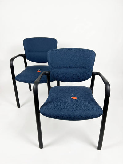 Blue Fabric Reception Chairs with Arms