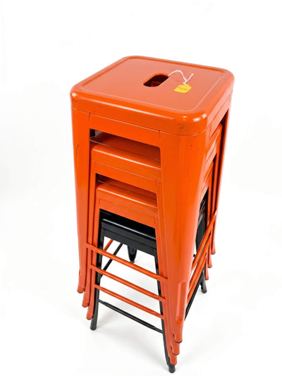 Orange Metal Stools