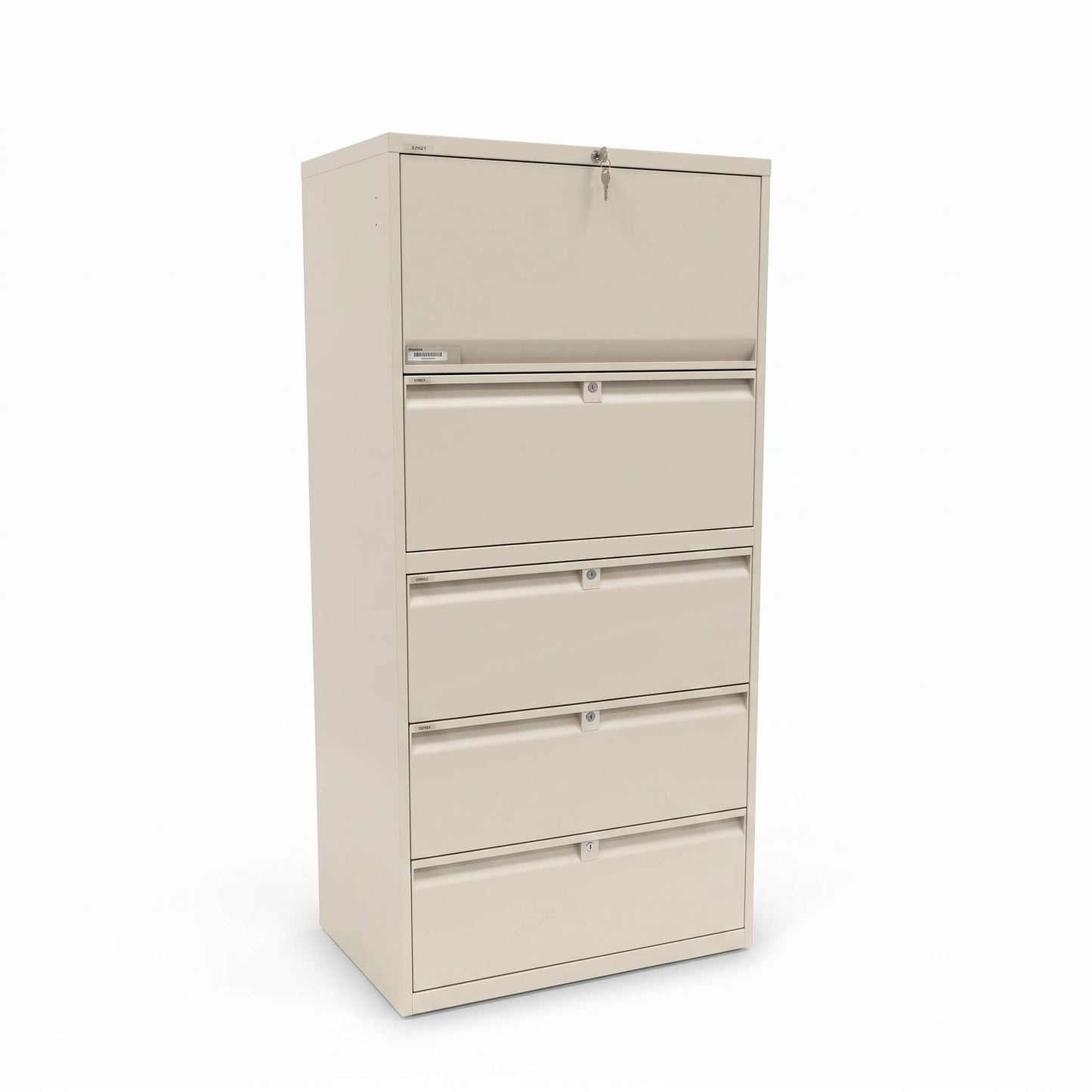 5-Drawer White Lateral Filing Cabinets