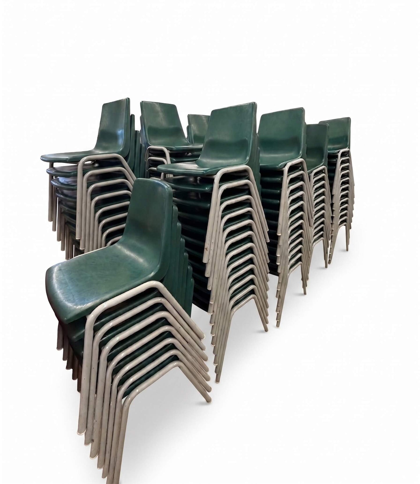 Green Plastic 18" Stacking Chairs
