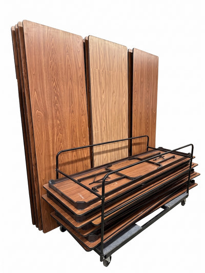 8’ Wooden Tables with Foldable Legs