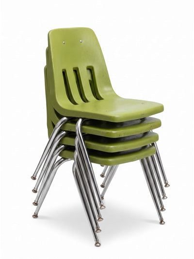 18” Green Plastic Stacking Chairs