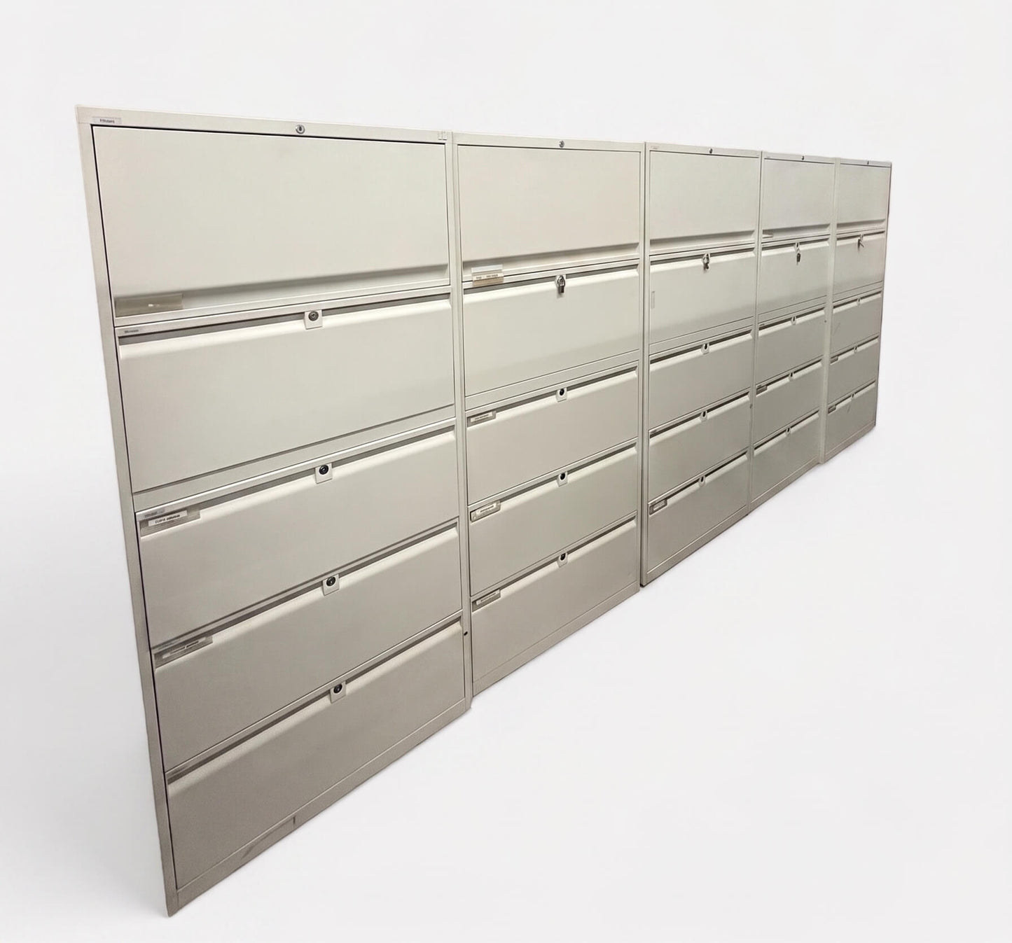 5-Drawer White Lateral File Cabinets