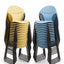 Yellow/Blue/Off-White Sleigh Bottom Stacking Chairs