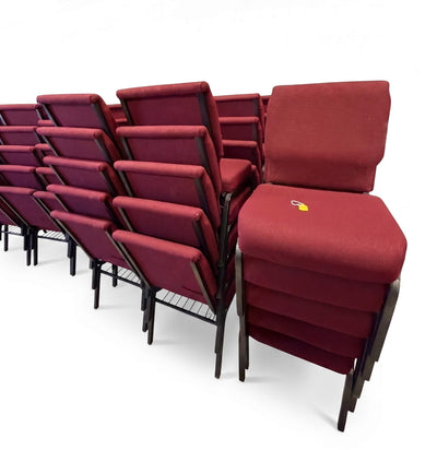 Burgundy Interlocking Stacking Church Chairs