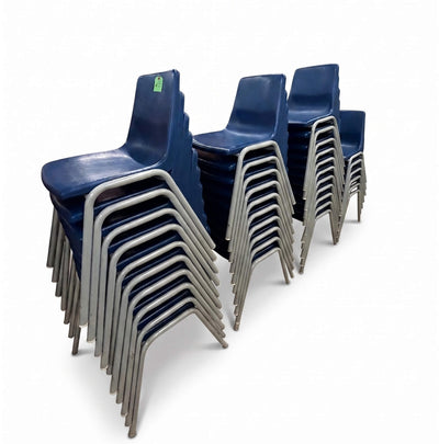 Navy Blue Plastic 18" Stacking Chairs