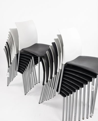 Black & White Stacking Plastic Chairs