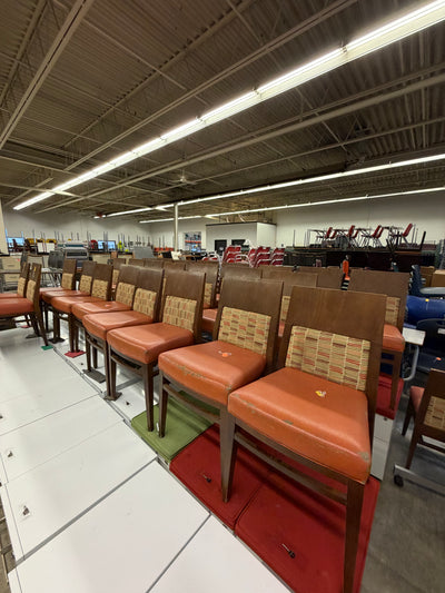 Brown/Orange Wood Restaurant Chairs