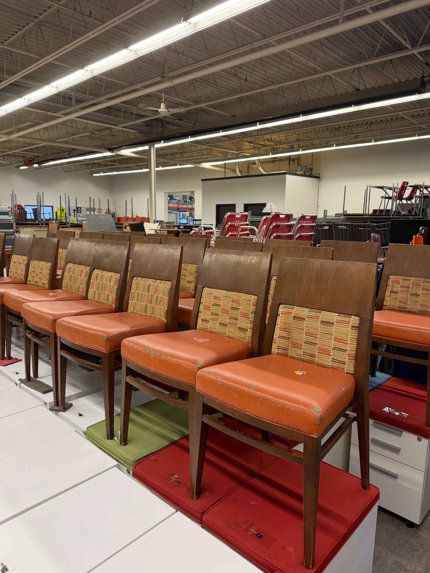 Brown/Orange Wood Restaurant Chairs