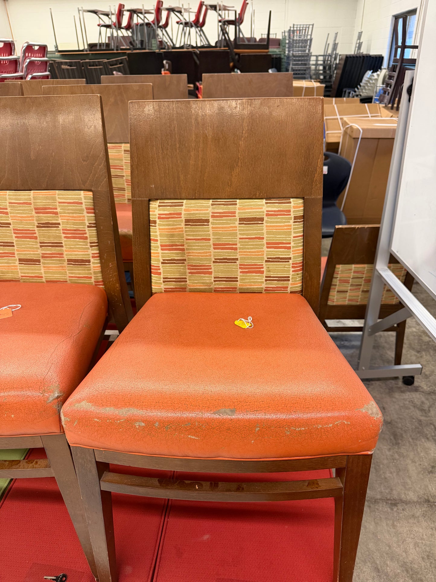 Brown/Orange Wood Restaurant Chairs