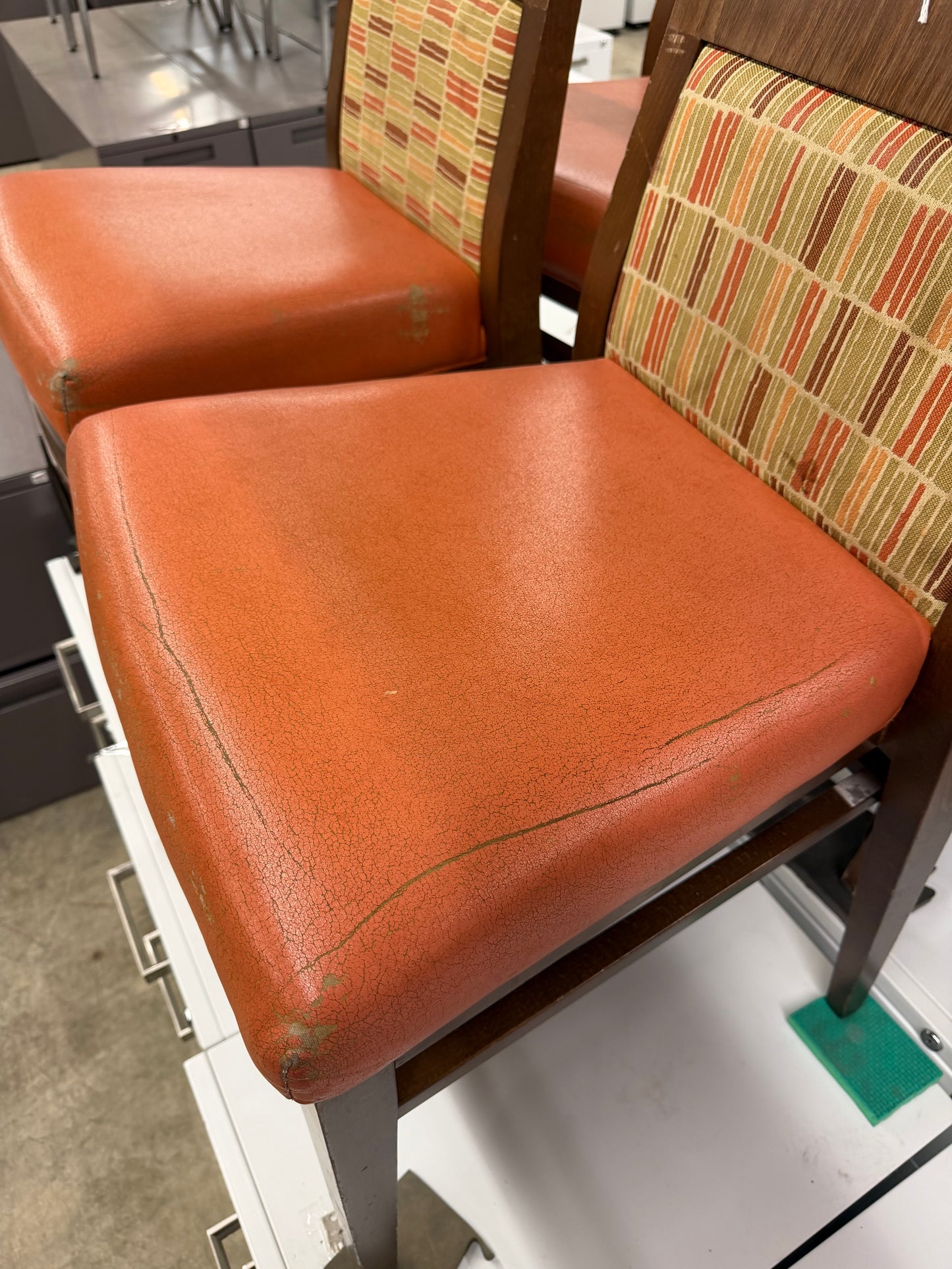 Brown/Orange Wood Restaurant Chairs