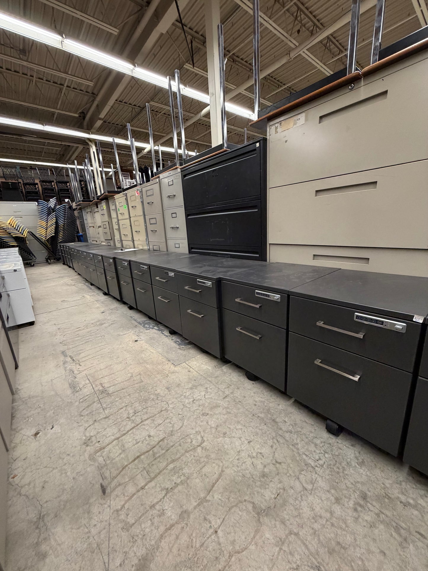 Dark Grey Rolling Electronic Wood Pedestals