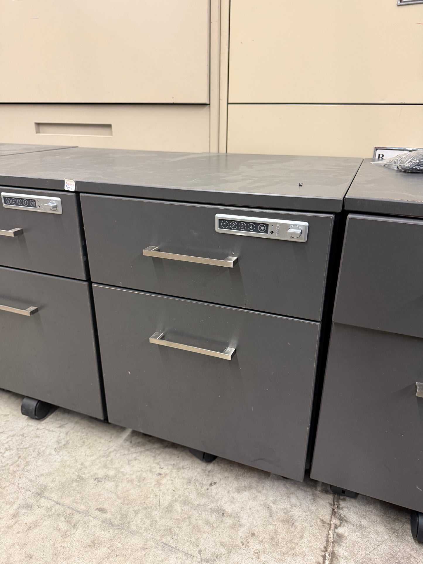 Dark Grey Rolling Electronic Wood Pedestals