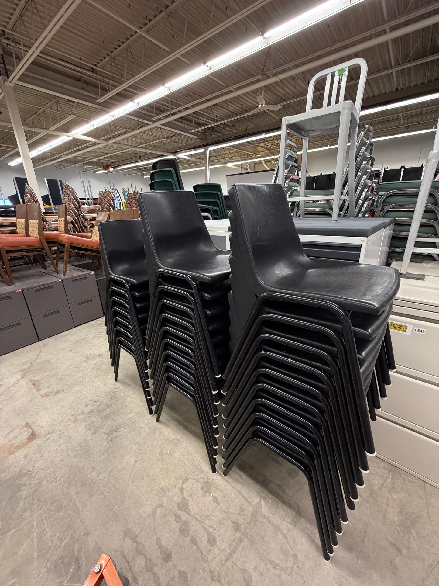 Black 18" Plastic Stacking Chairs