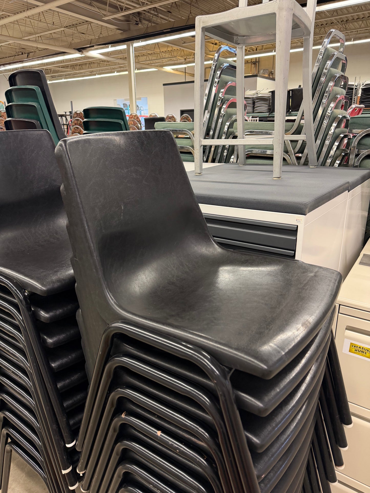 Black 18" Plastic Stacking Chairs