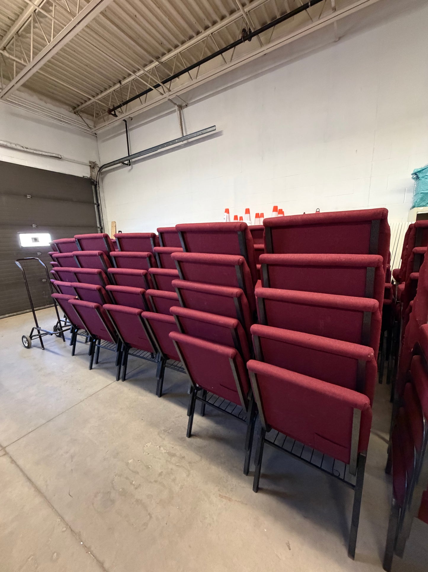 Burgundy Interlocking Stacking Church Chairs