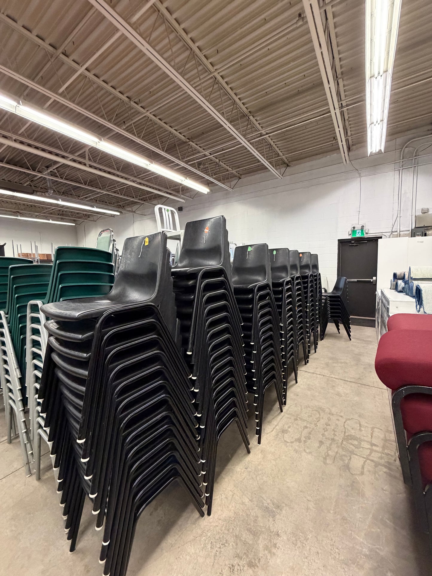 Black 18" Plastic Stacking Chairs