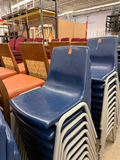 Navy Blue Plastic 18" Stacking Chairs