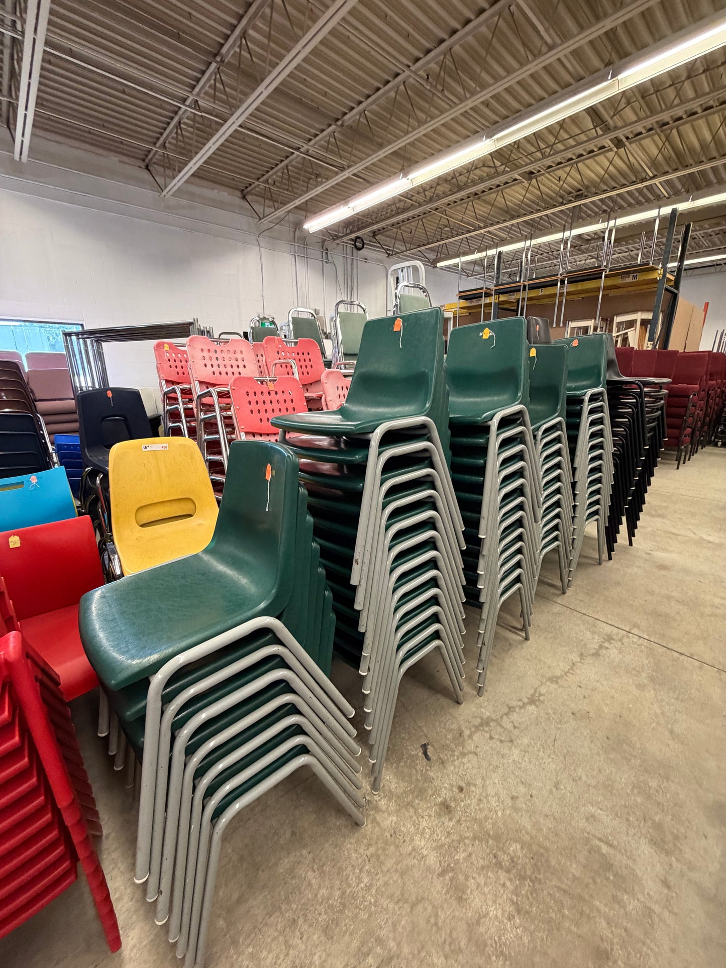 Green Plastic 18" Stacking Chairs