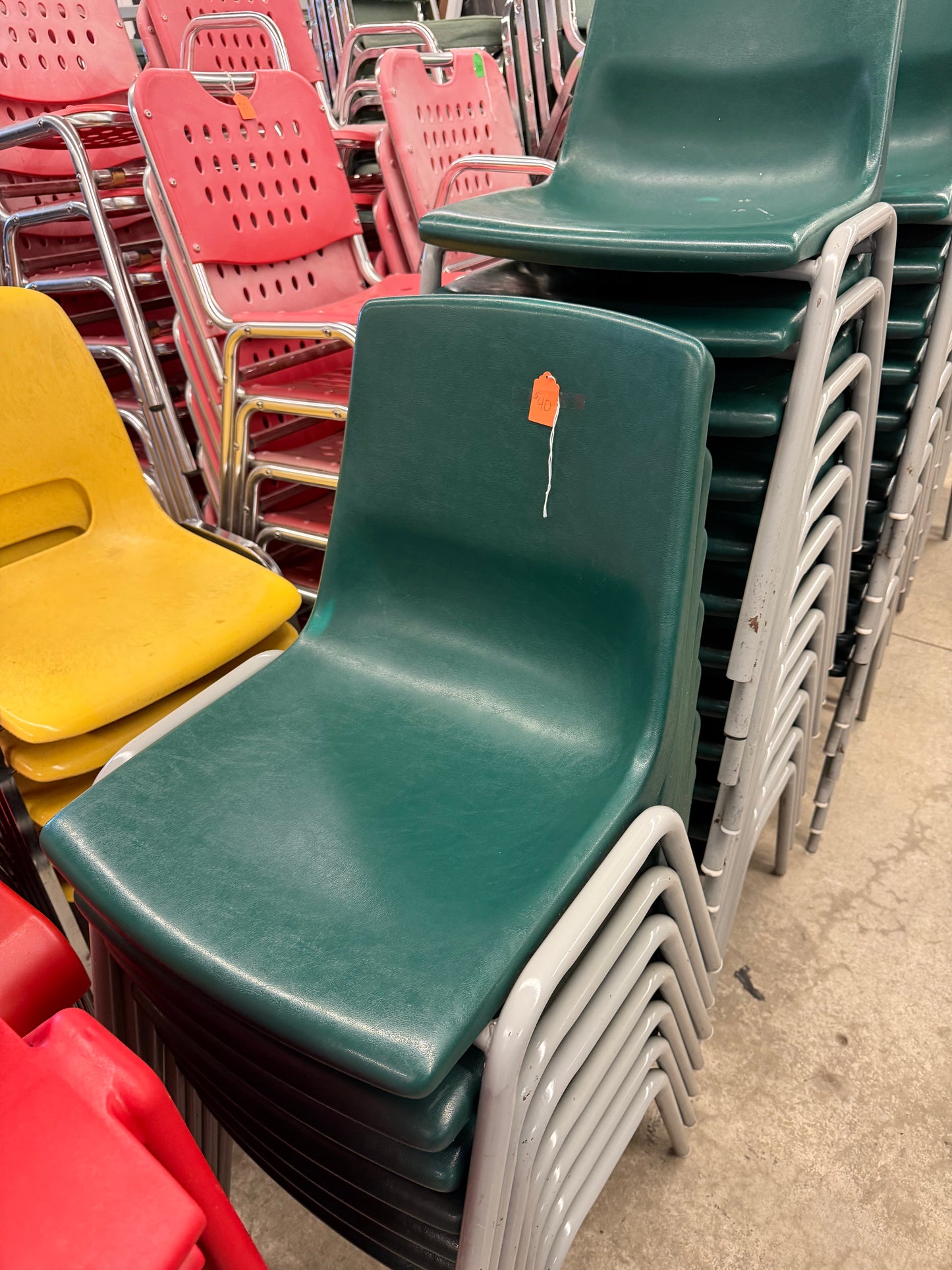 Green Plastic 18" Stacking Chairs