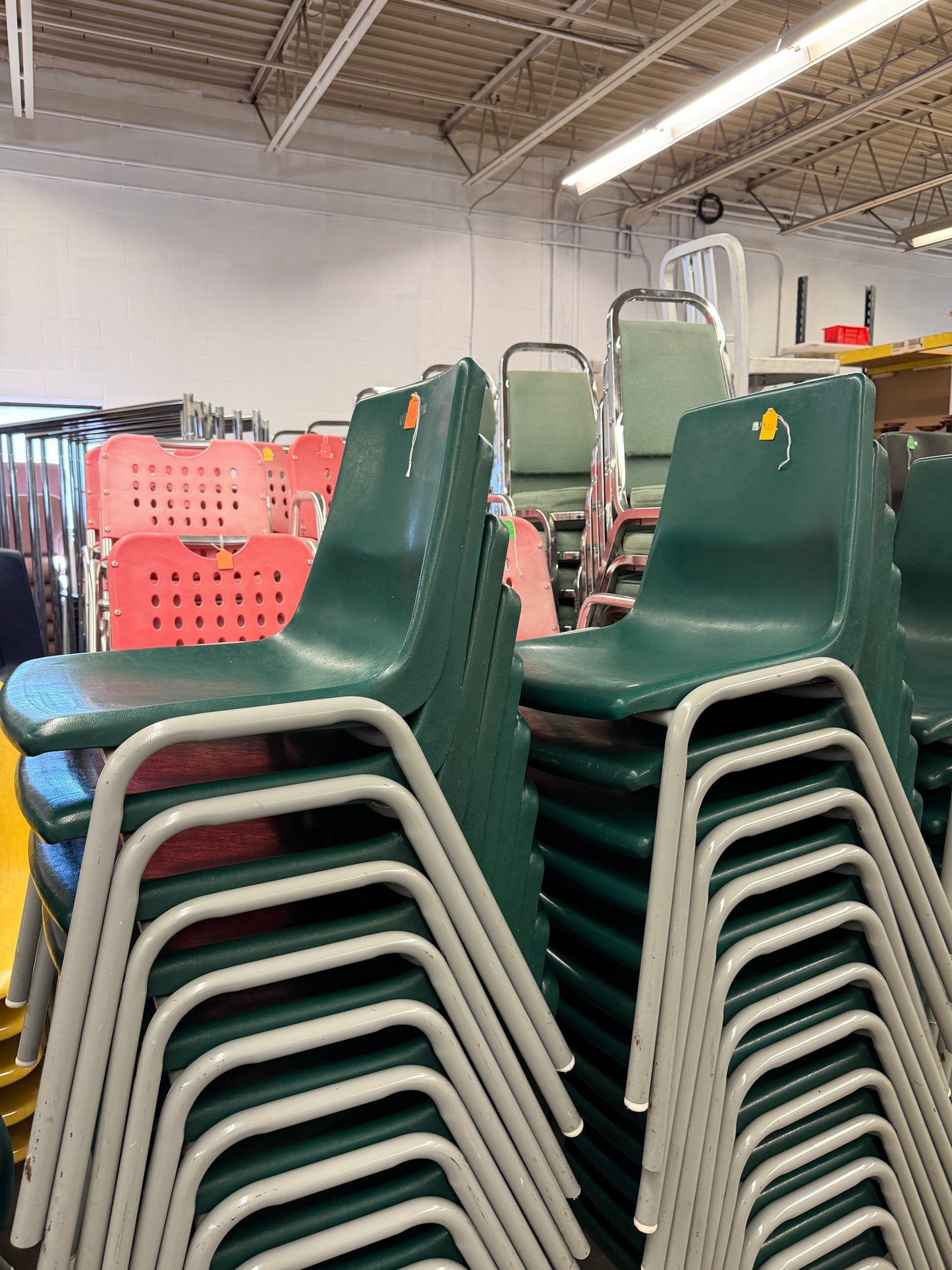 Green Plastic 18" Stacking Chairs