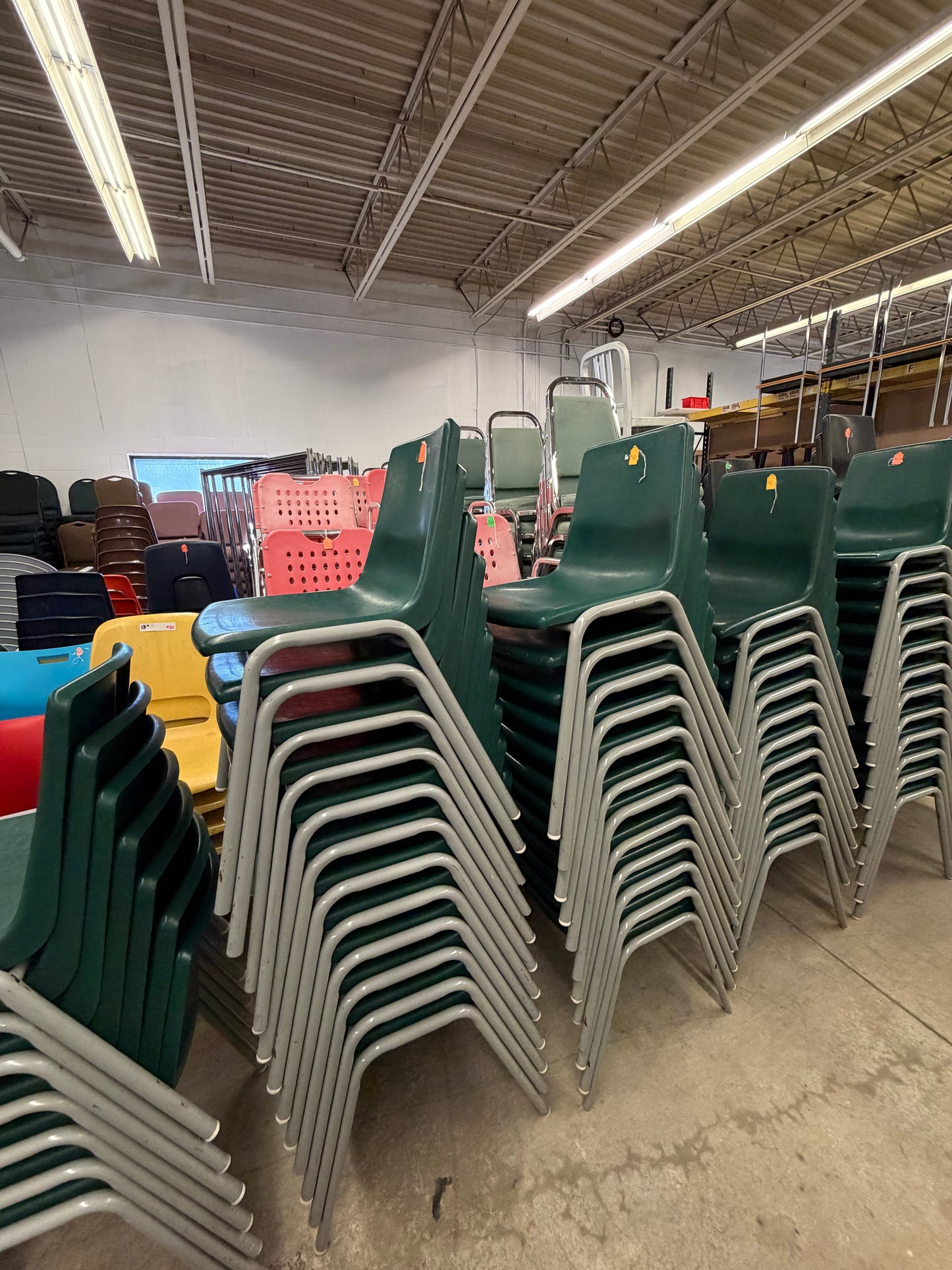 Green Plastic 18" Stacking Chairs