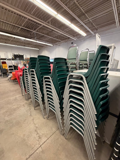 Green Plastic 18" Stacking Chairs