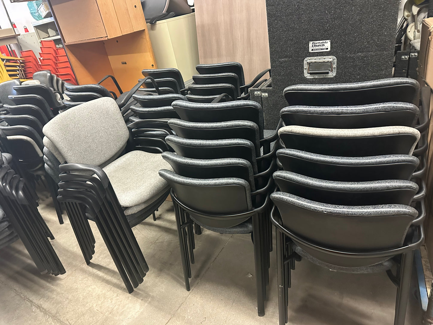 Black Vinyl Reception Chairs